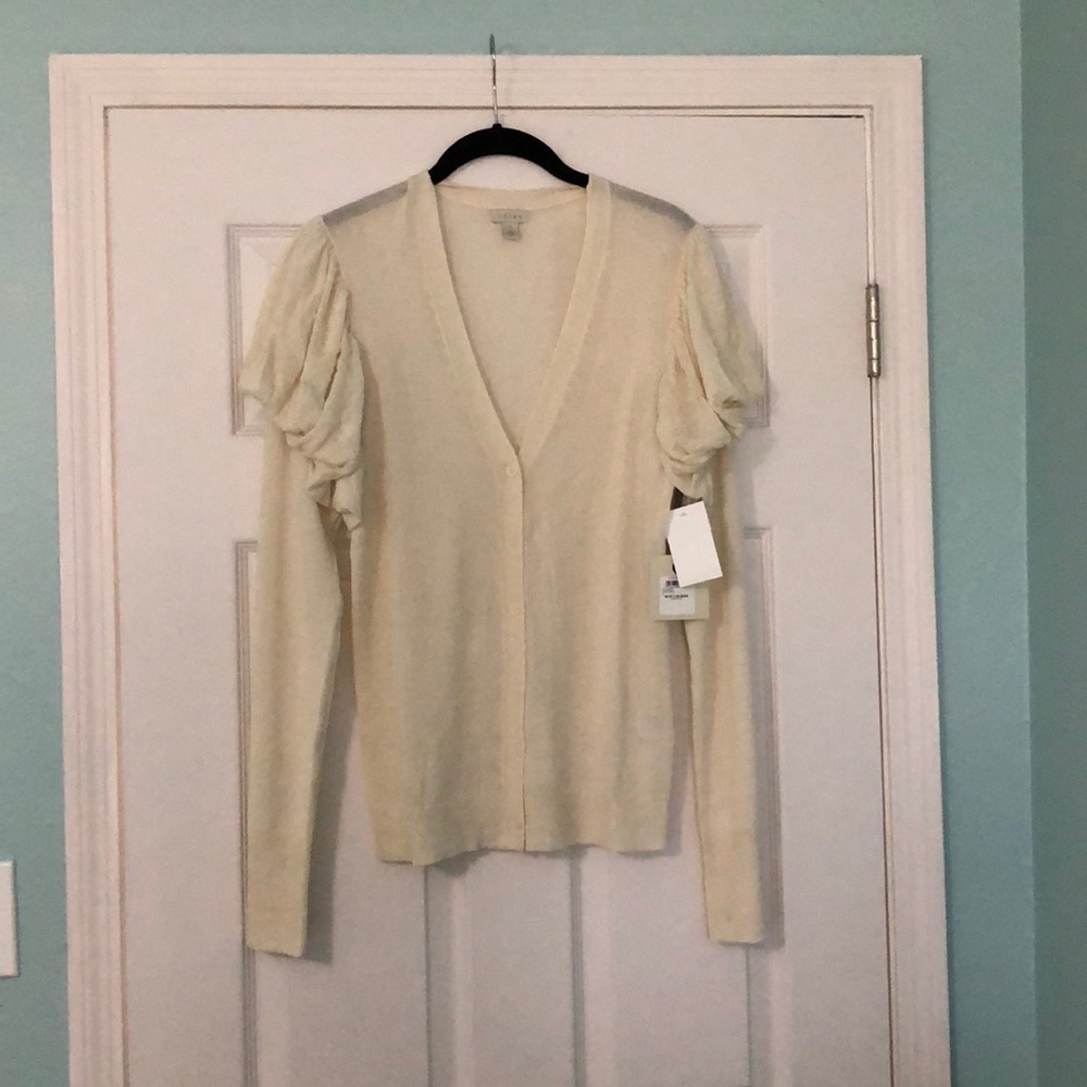 Ivory Puff Sleeve cardigan